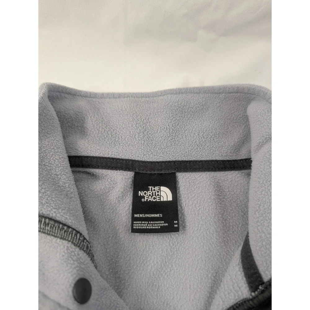 The North Face Sweater Mens Medium Gray Fleece TKA Glacier Snap‎ Neck Pullover